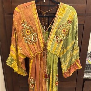 Embroider and beaded maxi dress